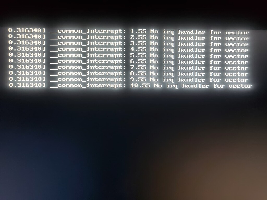 No irq handler for vector в чем проблема